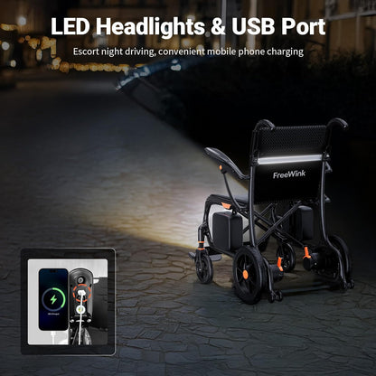 Carbon Fiber Foldable Electric Wheelchair – 28 lbs, 28-Mile Range