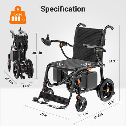 Carbon Fiber Foldable Electric Wheelchair – 28 lbs, 28-Mile Range
