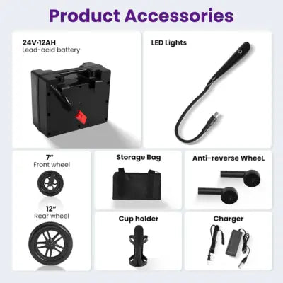 Electric Wheelchair for Adults, 360W Dual Motor with 15-Mile Range