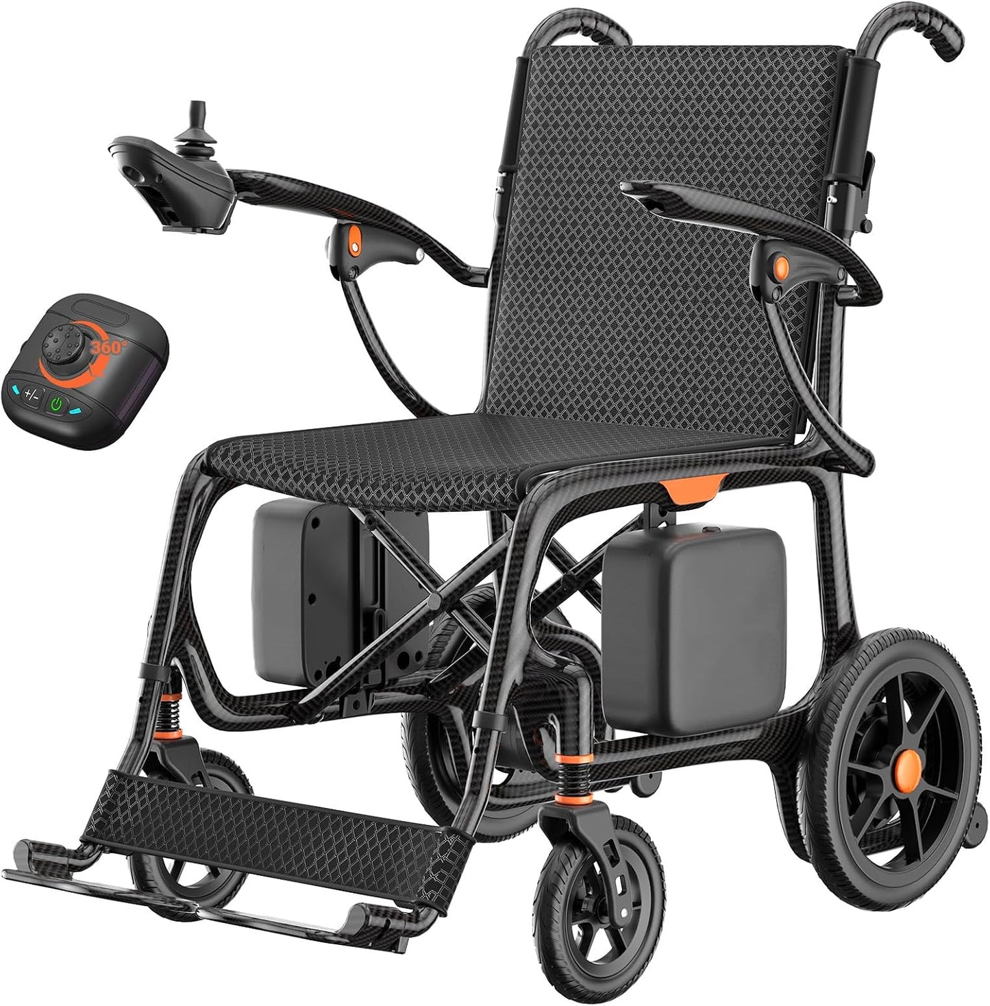 Carbon Fiber Foldable Electric Wheelchair – 28 lbs, 28-Mile Range
