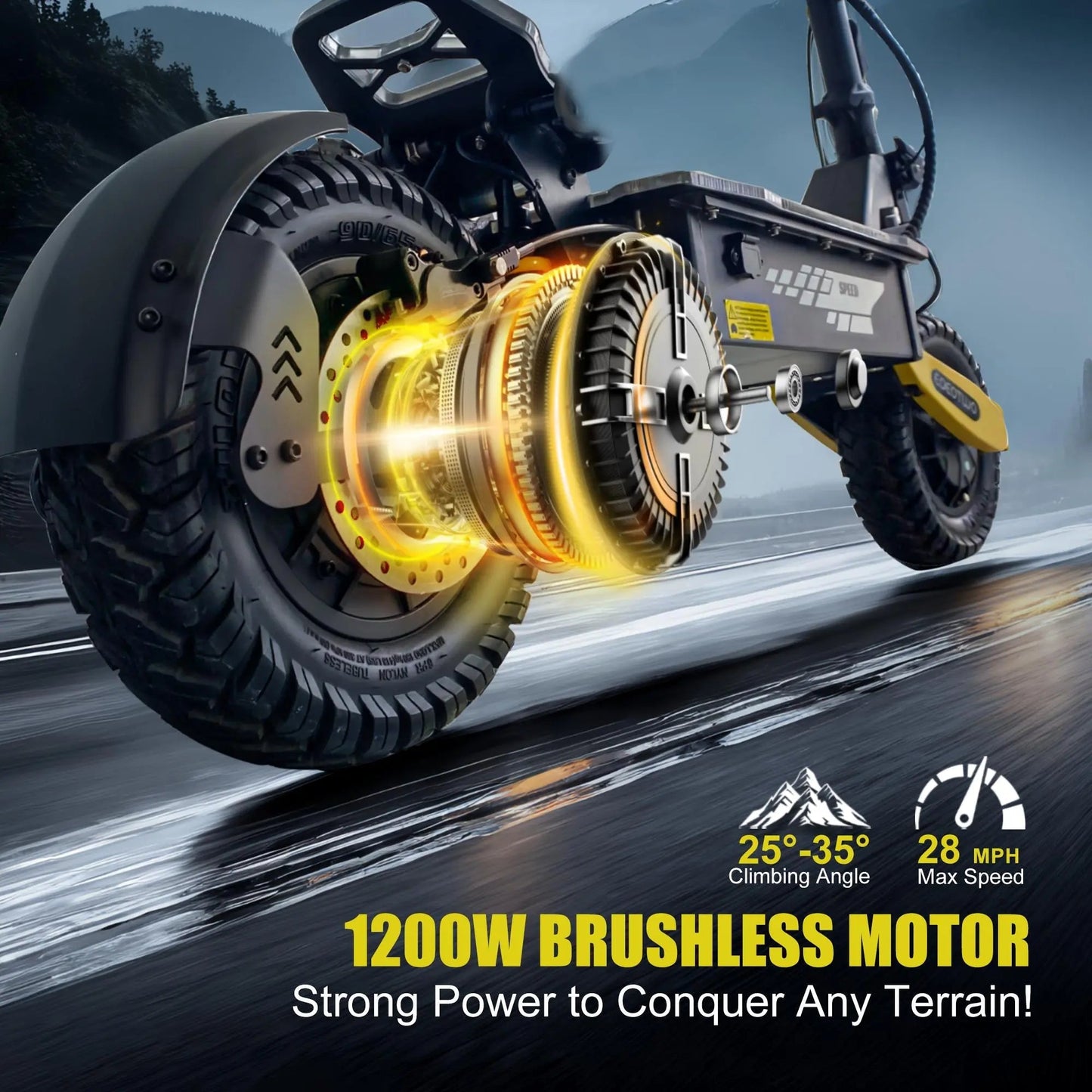 48V-23.4AH | 1200W Long Range Adult Electric Scooter