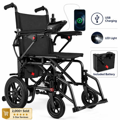 Electric Wheelchair for Adults, 360W Dual Motor with 15-Mile Range