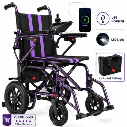 Electric Wheelchair for Adults, 360W Dual Motor with 15-Mile Range
